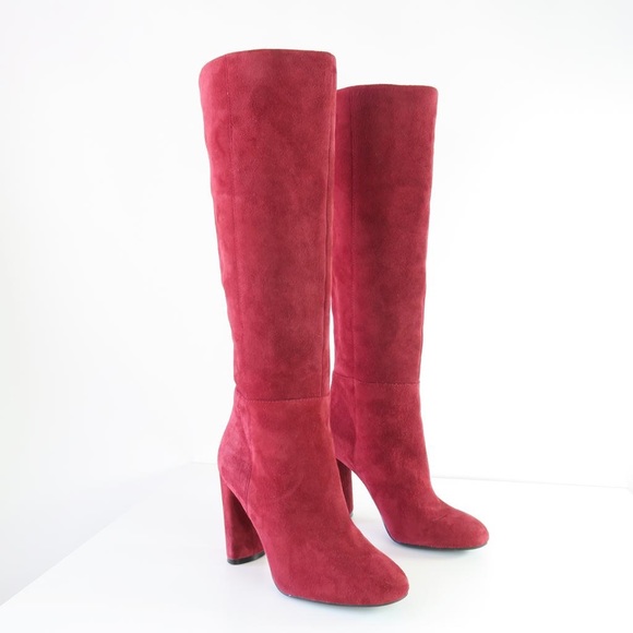 red suede tall boots